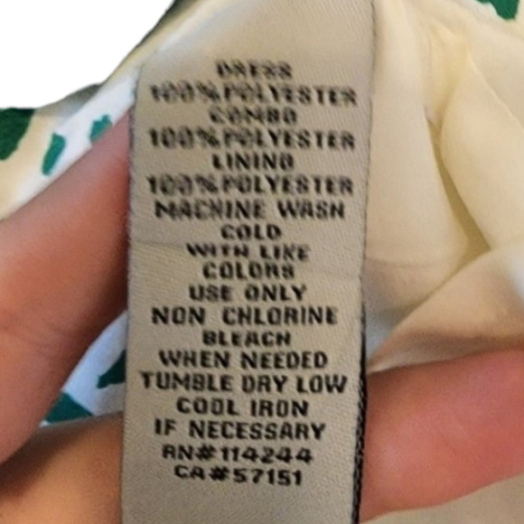 Eliza J green white print belted shift dress size 8 - Picture 7 of 8